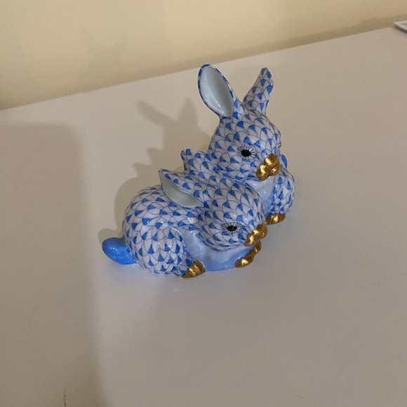 FIRST EDITION HEREND Pair of Chubby bunnies - Picture 2 of 10